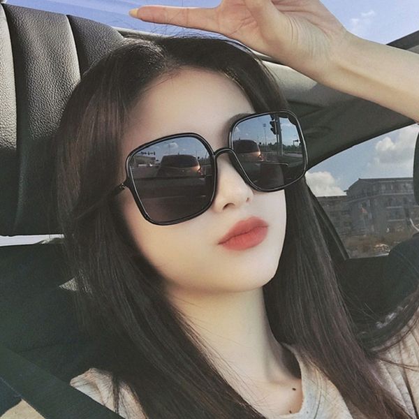 

lonsy 2021 new fashion brand designer sunglasses women men oversized glasses frame anti blue light transparent clear lens, White;black