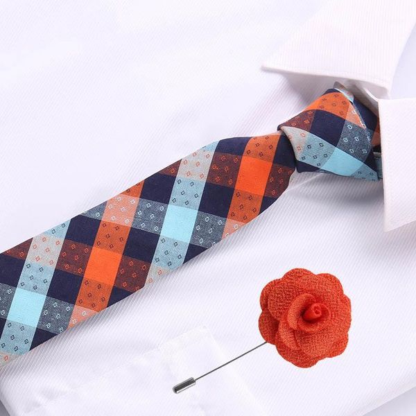 

fashion cotton ties 6.5 cm skinny blue grey vintage floral neck tie 100% cotton men's casual brooch necktie formal wedding1, Blue;purple