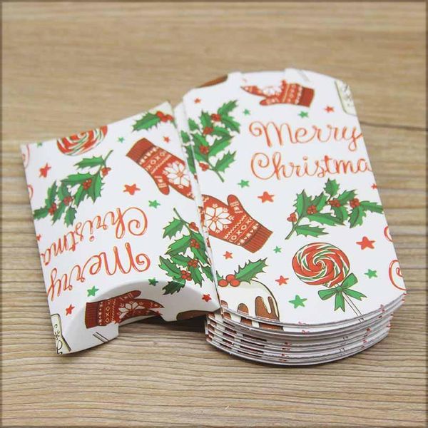 

10 20pcs 8x5.5x2cm pillow box cute white paper gift box pillow box various merry christmas wedding party event favor bbytdm lipper