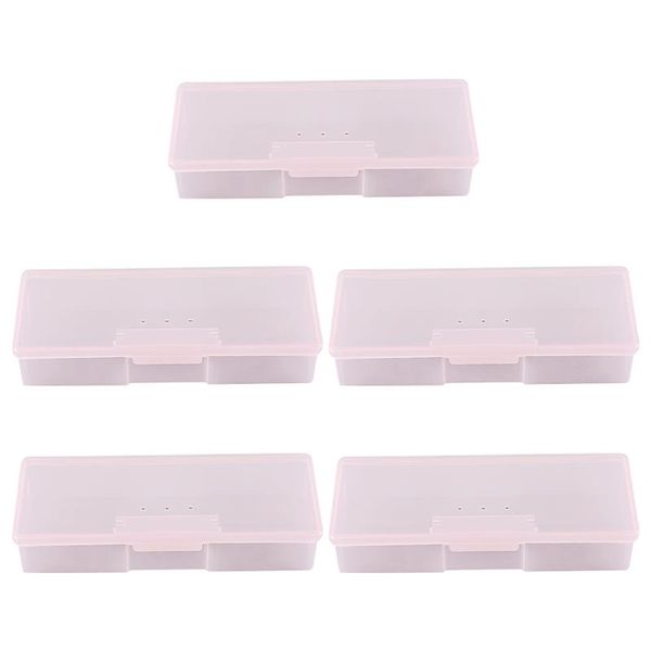 

5pcs nail manicure tools storage box storage case transparent jewelry bin multifunctional organizer box for pink