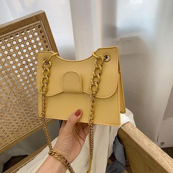 

fashion crossbody for women simple female small square bag 2020 new quality pu leather designer chain shoulder messenger bags