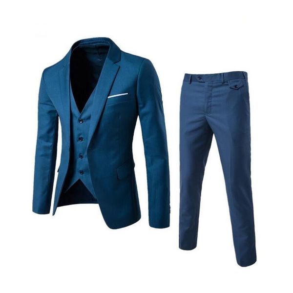 

kuson latest coat pant designs wedding suits for men suit casual blazer groom tuxedo navy blue mens suits (jacket+pants+vest, White;black