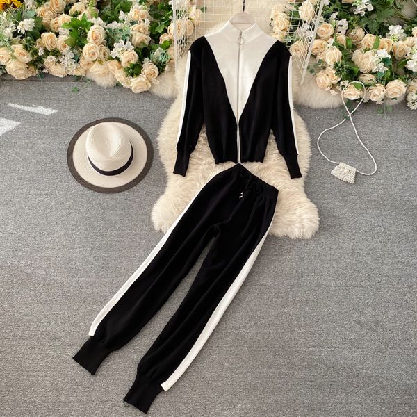 

2021 new female autumn winter turtleneck tracksuits + high jogging pants msf0, Gray