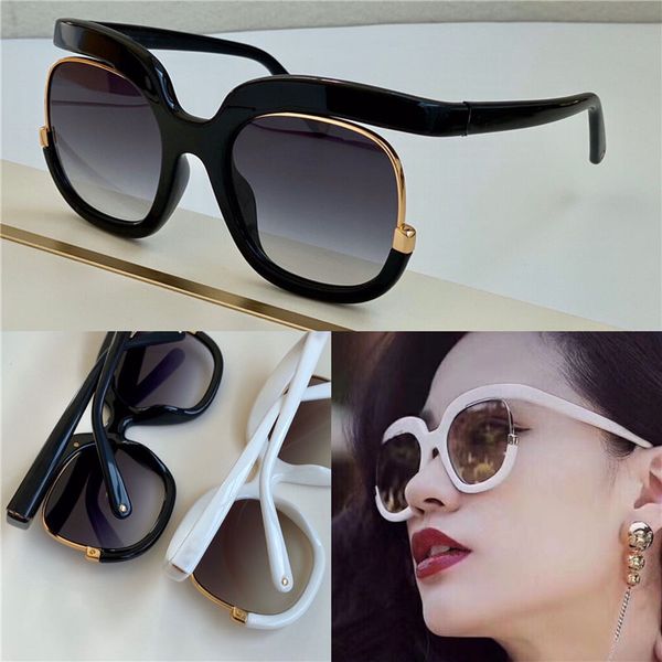 

popular fashion new sunglasses 863 women design big glasses specially design round frame generous elegant style uv400 with box, White;black