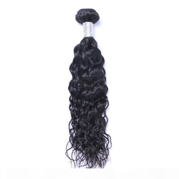

brazilian virgin human hair natural wave water wave unprocessed remy hair weaves double wefts 100g bundle 1bundle lot can be dyed bleached, Black