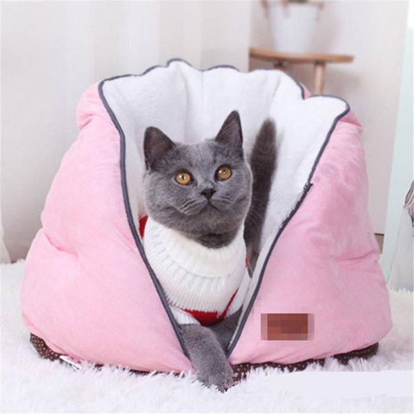 

cat beds & furniture warm cave house pet bed dog non-slip winter soft puppy kitten basket kennel sleeping bag