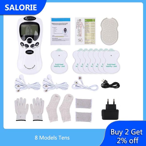 

electrode tens unit 8 modes tens machine acupuncture back body massager muscle stimulator electrodes massage tool pain relief
