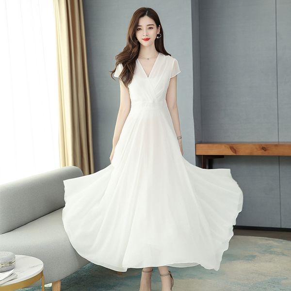 

slraa 2020 new summer chiffon women's long slim skirt skirt 2020 new summer chiffon beach women's long slim dress skirtbeach skirt, Black;gray