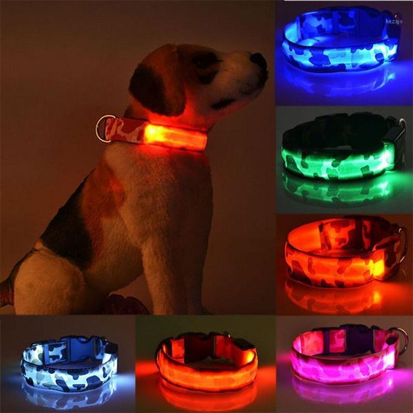 

dog collars & leashes led collar luminous pet products safety camouflage stylish flashing glow necklace accessories1