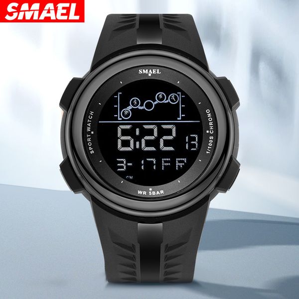 

smael smier men's watch personalized outdoor multi-function sports watch men's and women's fashion, Slivery;brown