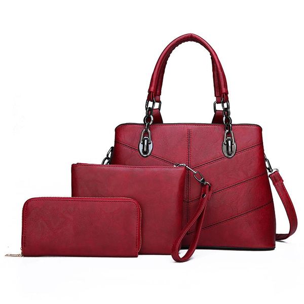 

female bag 3 piece set 2020 luxury handbags fashion women bags leather shoulder bag purses and splicing style lady handbags