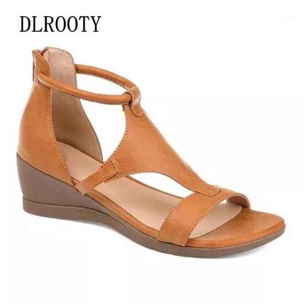 

woman sandals shoes summer pumps high heels wedges peep toe zip fashion hollow solid gladiator plus size 35-431, Black