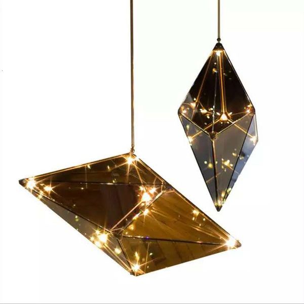

post-modern led glass lights diamonds light fixtures lamp restaurant bedroom bar lighting suspension luminaire urro