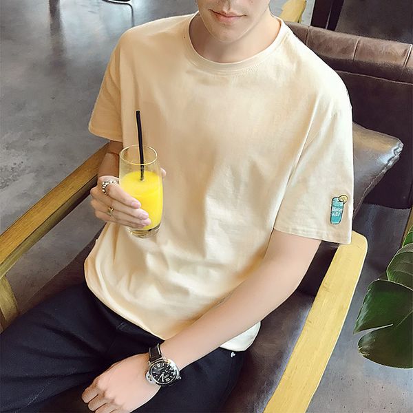 

2020 summer new trend fashion versatile t-shirt for men, White;black