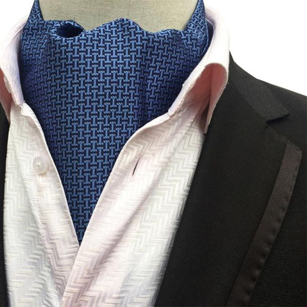 

cravat ascot neck-tie polka dot paisley silk ties red bule fashion british gentleman scarf cravat suit for men business party, Black;gray