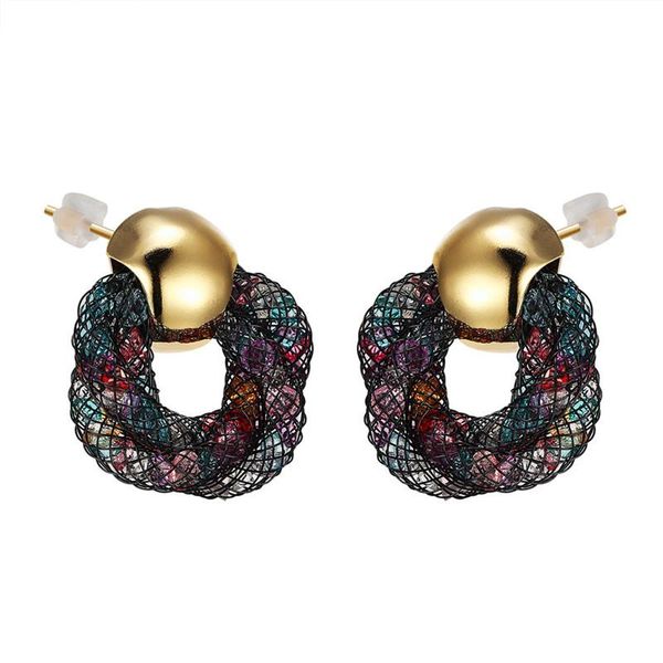 

colorful crystals gold stud earrings for women full crystal mesh pusety star earrings 12 colors oorbellen for women, Golden;silver