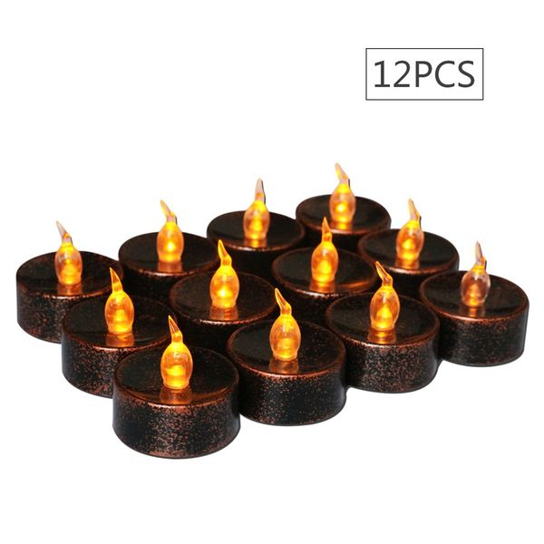 

electronics candle halloween decorate 12 pcs led candles black background yellow light twinkle plastic tea wax 20 52xh l1