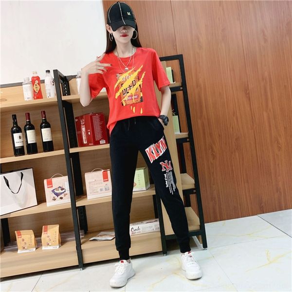 

usrxg sports casual sportswearsportswear sportswearsuit women's kong 2020 new fashion loose brand hong summer wear hip hop casual style, Gray