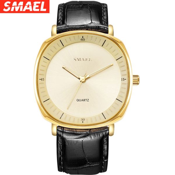 

smael simple creative quartz watch casual and versatile, Slivery;brown