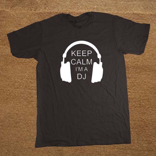 

sport new keep calm i'm a dj party headphones rave t shirt men novelty funny tshirt man clothing short sleeve camisetas t-shirt
