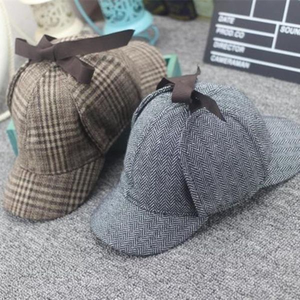 

ворон 2020 новых высокого качества cosplay cap сыщик шерлок холмс войлочная шляпа серые чашки новые мужчины женщина береты cap, Blue;gray