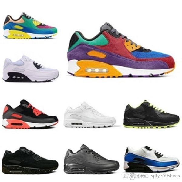 

classic new arrival men women cushion 90 essential breathable shoes sport outdoor black red white grey pink sneakers