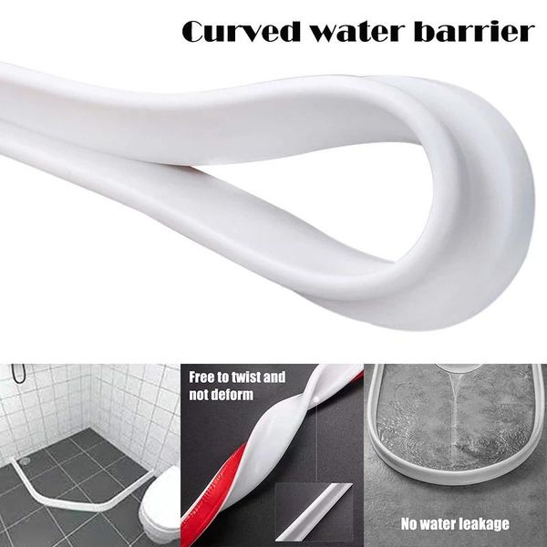 

bath accessory set trubber bathroom water ser optional length silicone barrier floor partition strip dropshiping
