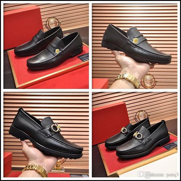 

mi 2018 men casual leather shoes fashion british flats comfortable male business luxury dress shoes formal wedding party oxfords 33, Black