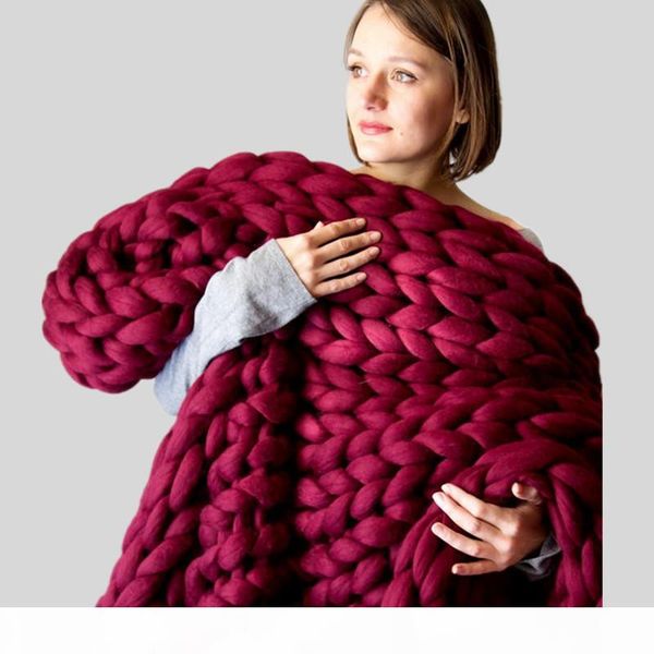 

twist chunky blanket thick knitted throw sofa cover blanket school warm air conditioner nordic style iceland fur