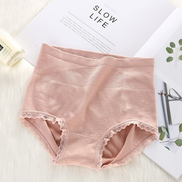 

women's 100% cotton panties soft elastic women under solid seamless high waist briefs push up lingerie underwear, Black;pink