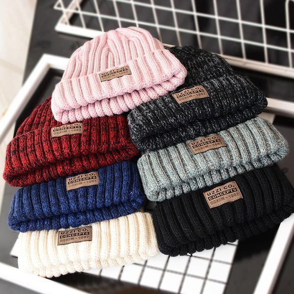 

beanie/skull caps winter hats for woman casual beanies men women warm knitted hat fashion solid hip-hop beanie cap, Blue;gray