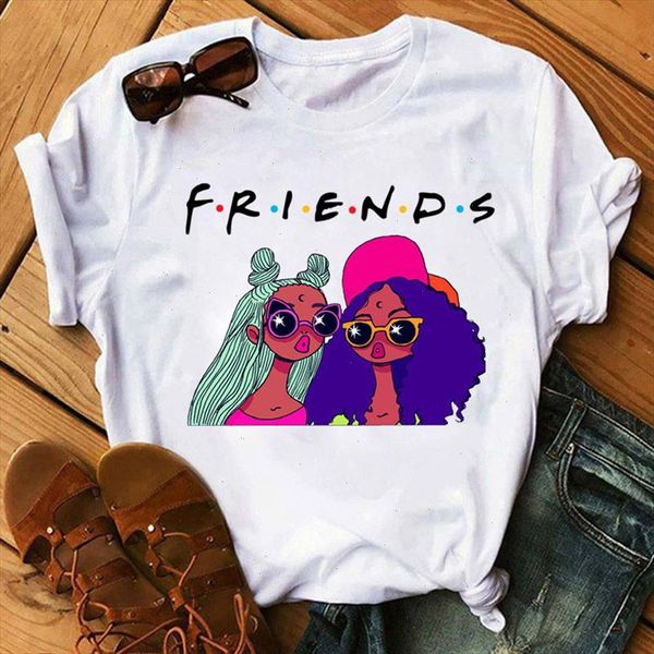 

melanin black girl tshirt summer fashion women tshirt cute tee shirts harajuku friends female casual t shirt, White