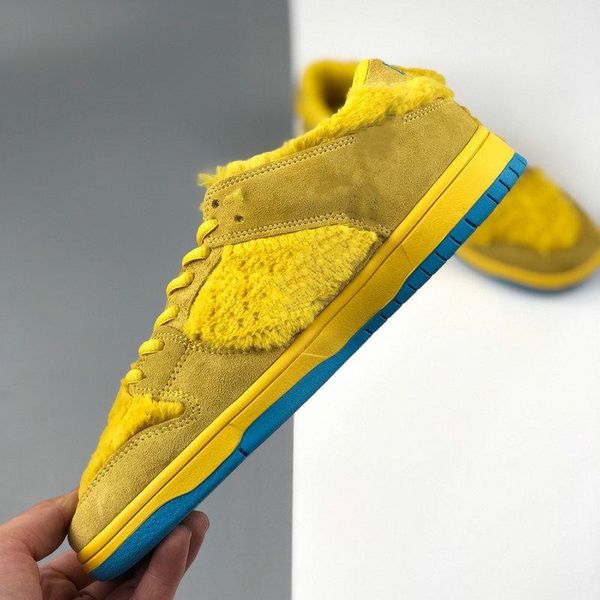 

grateful low pro mens running shoes dancing bears skateboard chunky dunky sport sneakers women yellow green three bear trainers, Black