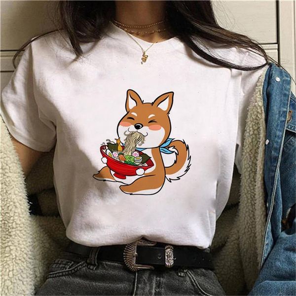 

vogue shiba inu tshirt white shirt women harajuku casual t shirts streetwear graphic tee gift 90s lady yong girl drop ship
