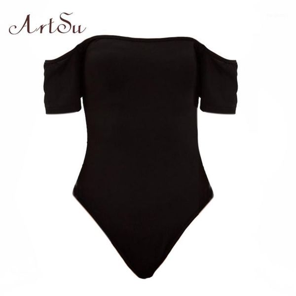 

women's jumpsuits & rompers off shoulder long sleeve soild casual bodysuit slash neck bodycon teddy one piece asju607471, Black;white