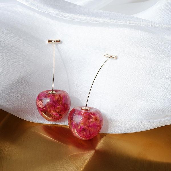 

dangle & chandelier shamir contracted sweet cherry long earrings 2021 acrylic geometric fashion stud women jewelry gifts, Silver