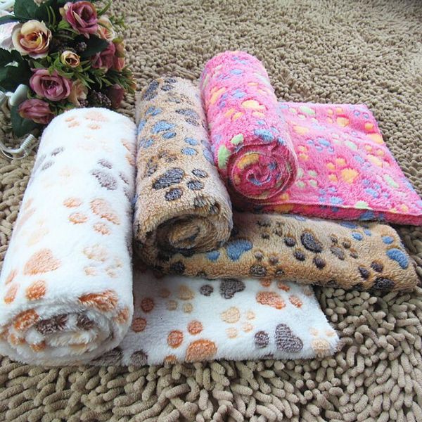 

pet blanket colorful claw printed cat dog blankets double-sided plush soft warm puppy throws pet sleeping mat bath towel lxl700a