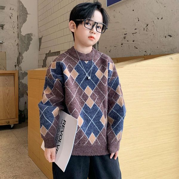 

diamond boys' sweater and pullover autumn children's winter thickened t-shirt qhbu3f18, Blue