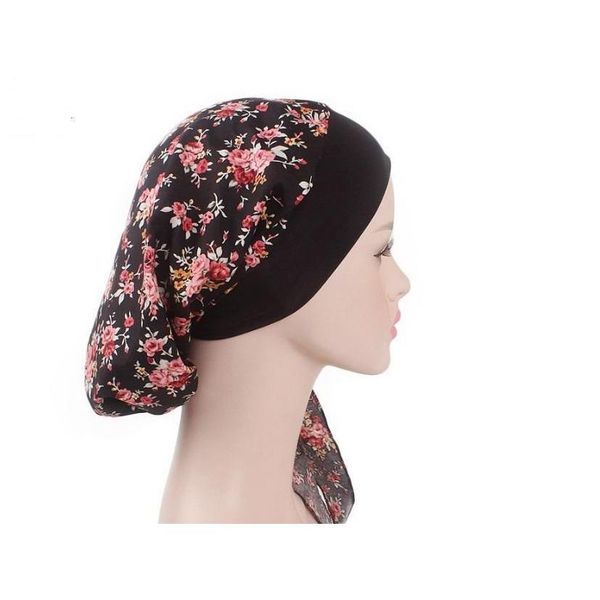 

new women elegant king flower elastic mesh turban chemo cap beanie head wrap head muslim sc wmtvzm footballshoe, Blue;gray