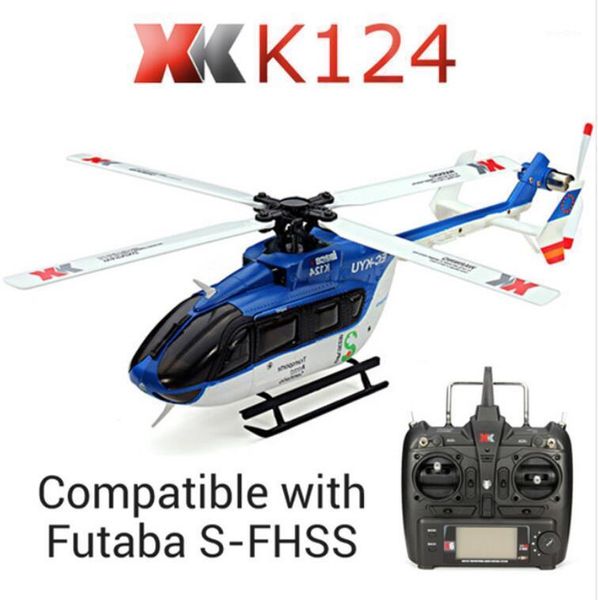 

drones original xk k124 ec145 6ch brushless motor 3d 6g system rc helicopter compatible with futaba s-fhss rtf vs k110 k1201