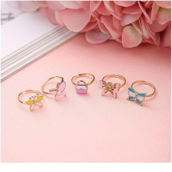 

5pcs fancy adjustable cartoon rings party favors kids girls action figures toy 5p bbyxhz