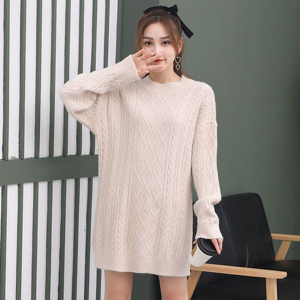 

2021 new autumn and new winter female mid-term around her neck thick sweat shirt h00226 s01r, White;black