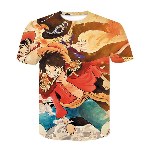

japanese anime one piece cartoon luffy loose 3d print shirts harajuku plus size oversized men clothing