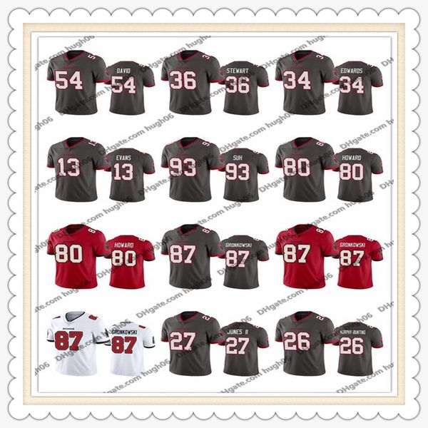 

vapor untouchable nfl tampa bay buccaneers custom 54 david 36 stewart 34 edwards 13 evans 93 suh 80 howard football jerseys, Black;red