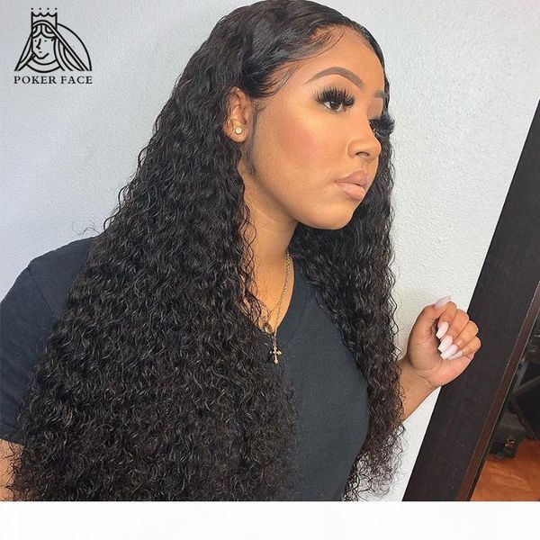 

28 30 inches 13x4 curly lace front human hair wigs pre plucked brazilian water deep wave 360 lace frontal wig remy hair full, Black;brown