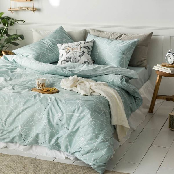 

svetanya cotton bedding set single double bed linens simple style 1012