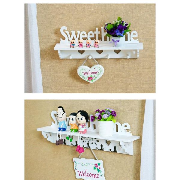 

1pc simple wooden clapboard pastoral wall hook hangers coat rack shelf decorative wall shelving hol bbycpj