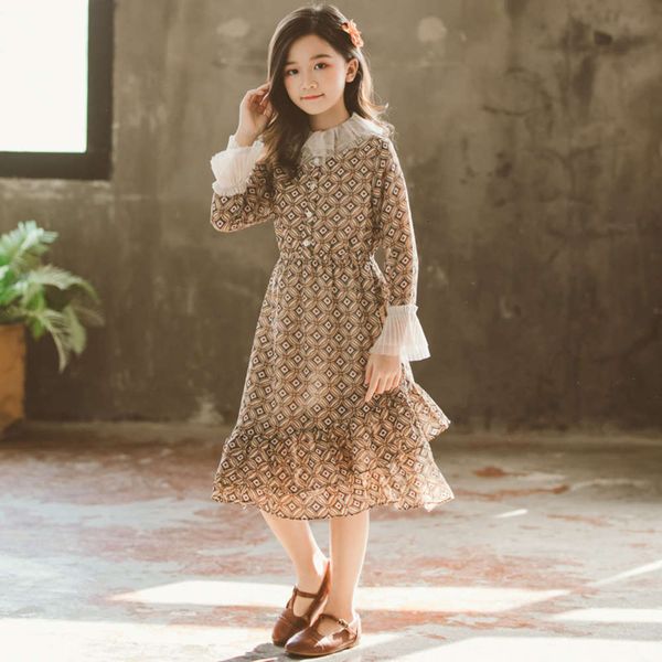 

irregular pleated skirt chiffon korean mh stitching girls' printed hem drs 6510, Red;yellow