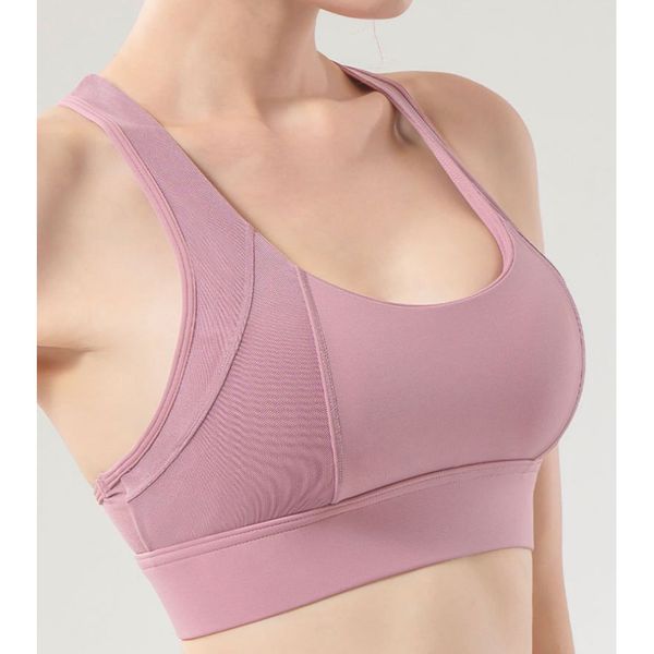 

padded pink sports bra high impact women fitness sport bras running activewear exercise comfortable bra vest, White;red