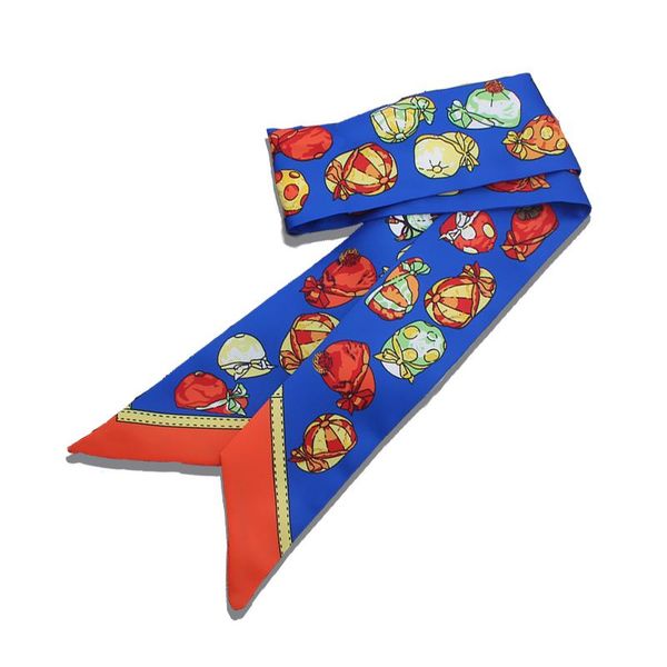 

long skinny scarf bag hand tie women silk hair scarves designer lady neck tie print female headband ribbon jlltqb carshop2006, Blue;gray